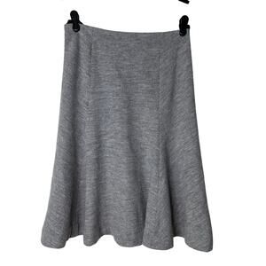L'AGENCE Women's 4 Skirt Gray 100% Wool‎ Knee-Length Flare Minimalist Preppy